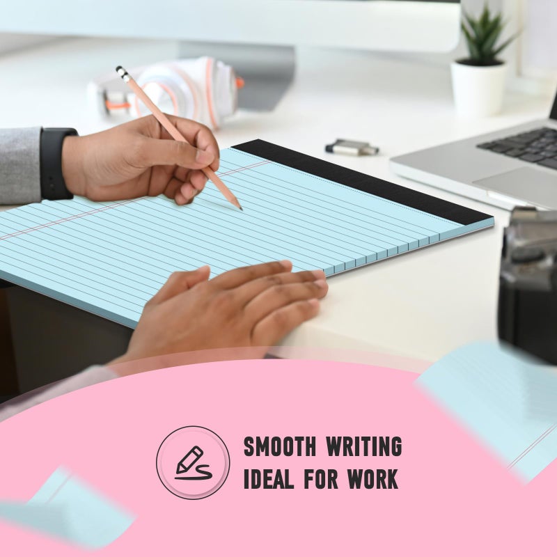 PINJINGPRO 8.5 x 11 Legal Pads, 6 Pack Colored Legal Pads, Wide Ruled, Note Pads 8.5 x 11, Writing Pad, Multicolor Perforated Note Pads with Sturdy White Back, 30 Sheets Per Notepad for School, Home, Office - Image 5